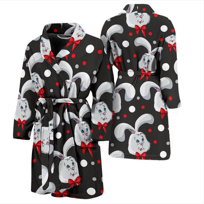 Rabbit Pattern Print Design RB012 Men Bathrobe