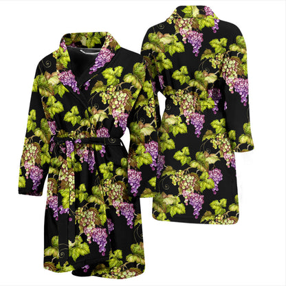 Grape Pattern Print Design GP04 Men Bathrobe