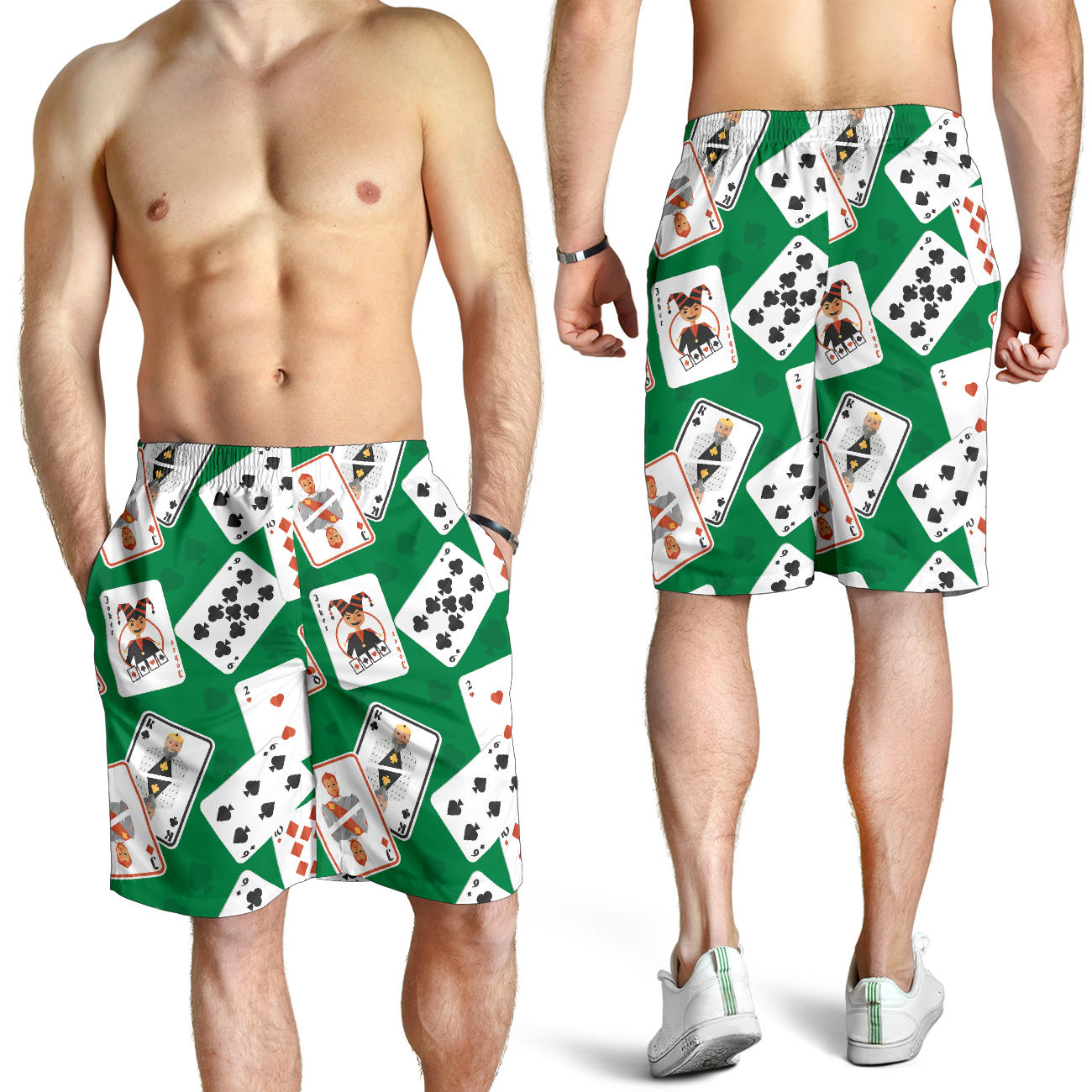 Poker Cards Pattern Print Design A03 Mens Shorts