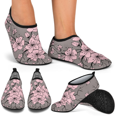 Cherry Blossom Pattern Print Design CB05 Aqua Water Shoes