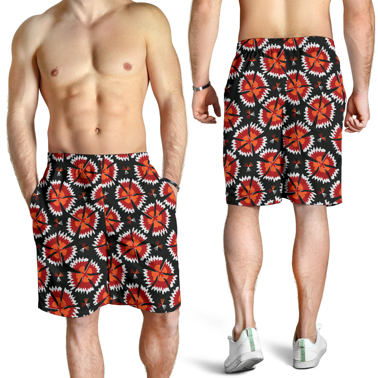 Carnations Pattern Print Design CN03 Mens Shorts
