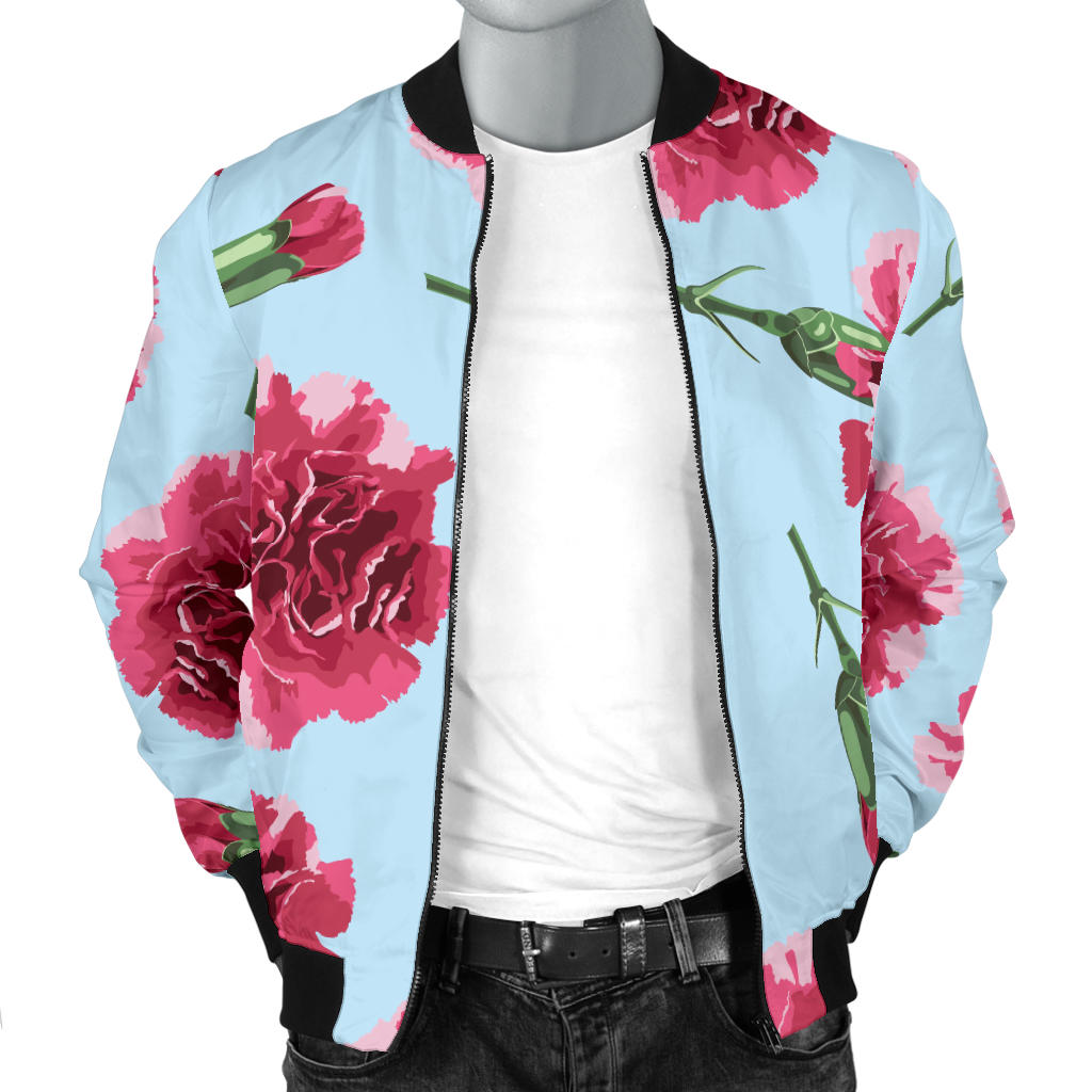 Carnations Pattern Print Design CN01 Men Bomber Jacket