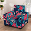 Flamingo Red Hibiscus Pattern Armchair Slipcover