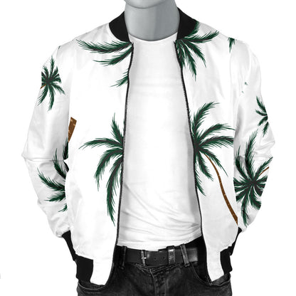 Palm Tree Pattern Print Design PT07 Men Bomber Jacket
