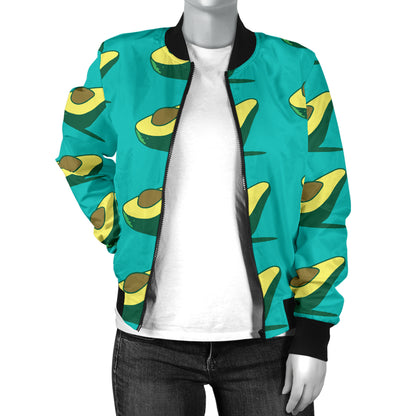 Avocado Pattern Print Design 03 Women's Bomber Jacket