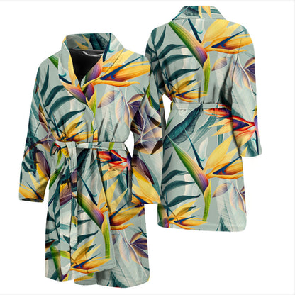 Tropical Flower Pattern Print Design TF022 Men Bathrobe