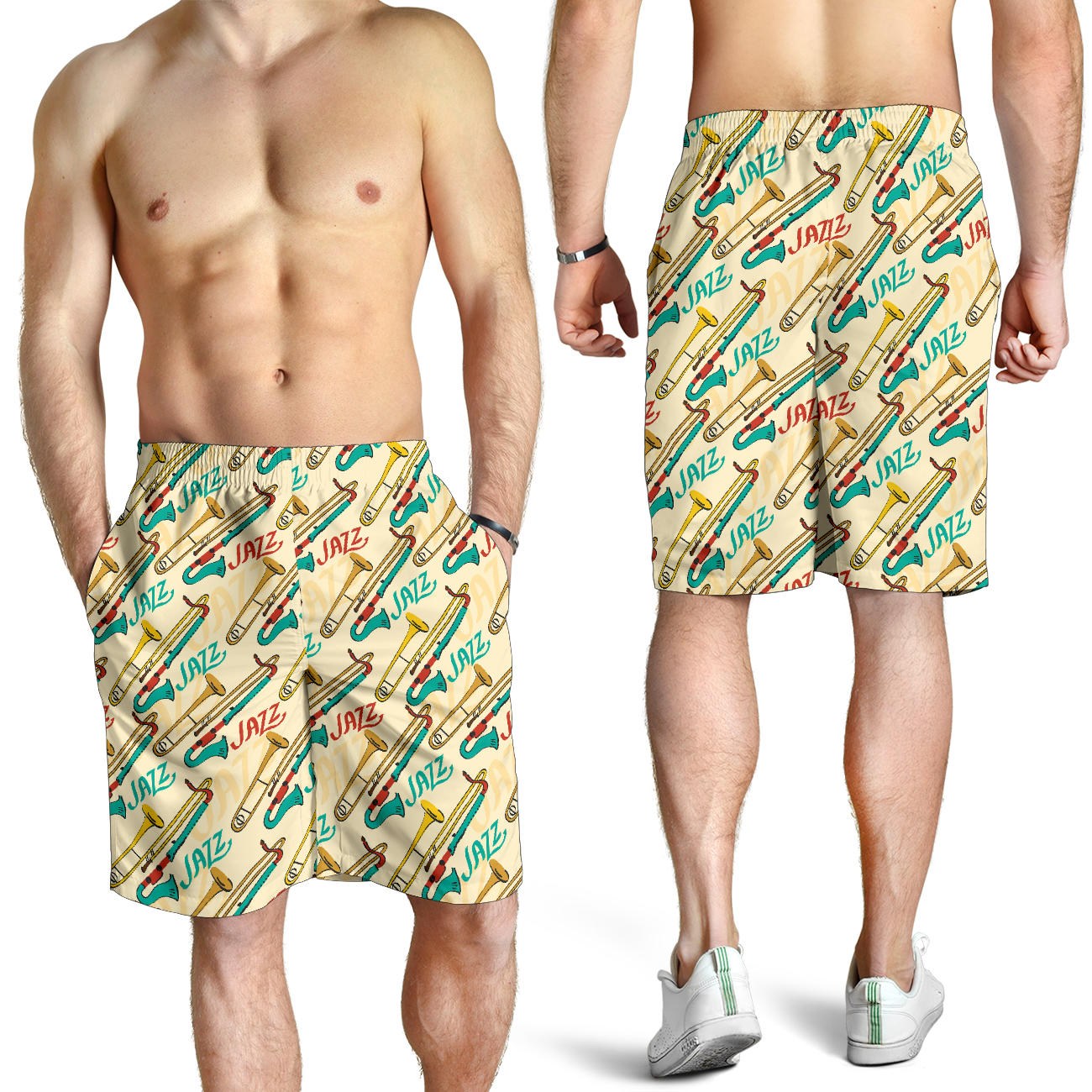 Trombone Pattern Print Design 03 Mens Shorts