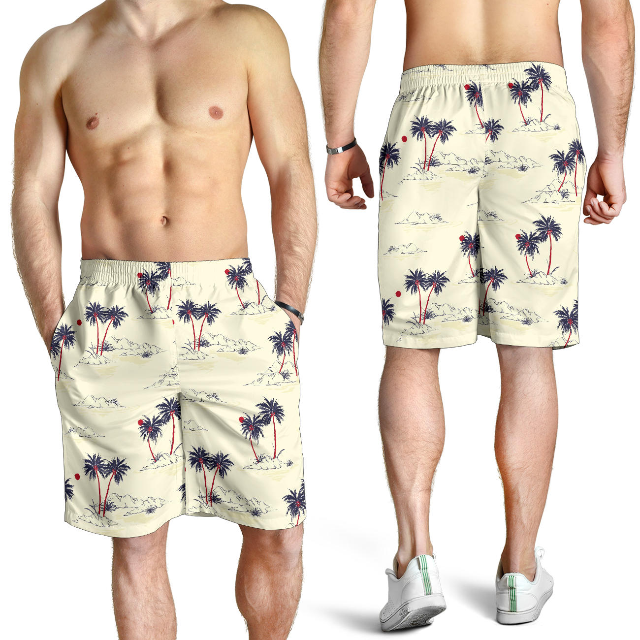 Palm Tree Pattern Print Design PT08 Mens Shorts