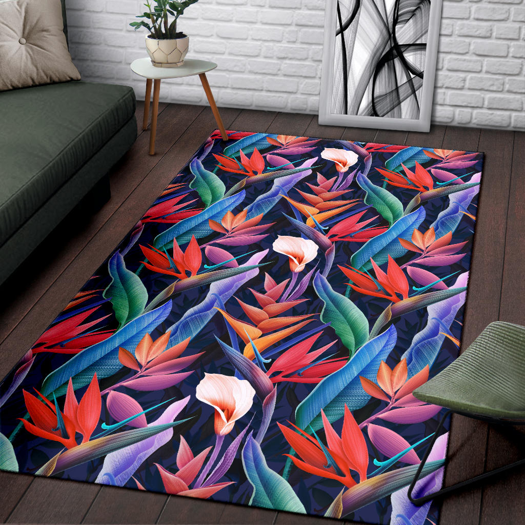 Tropical Flower Pattern Print Design TF023 Area Rugs