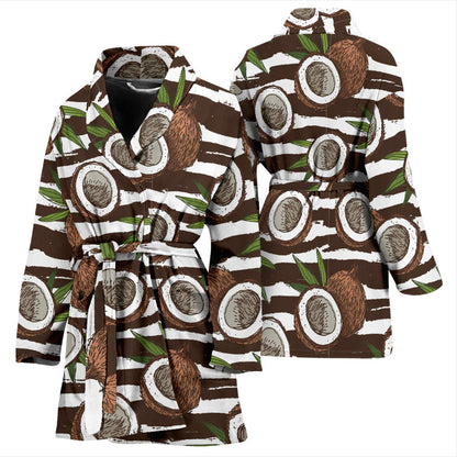 Coconut Pattern Print Design CN04 Women Bathrobe