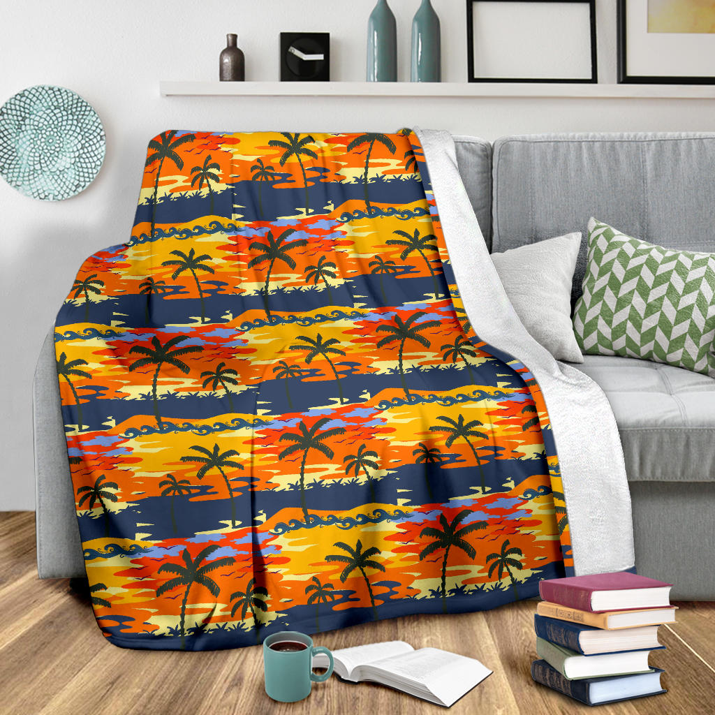 Palm Tree Pattern Print Design PT010 Fleece Blanket