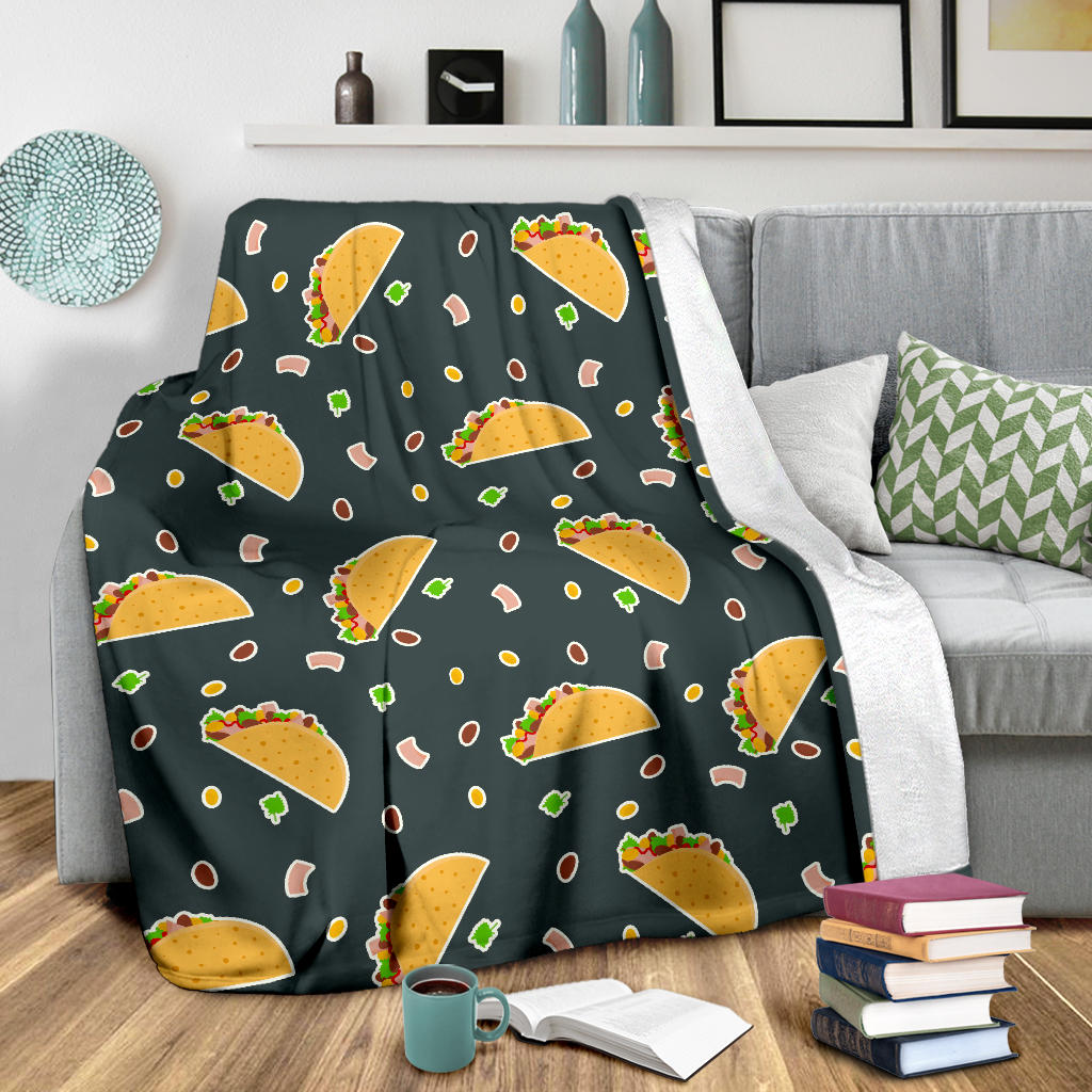 Taco Pattern Print Design TC02 Fleece Blanket