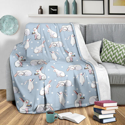 Rabbit Pattern Print Design RB06 Fleece Blanket