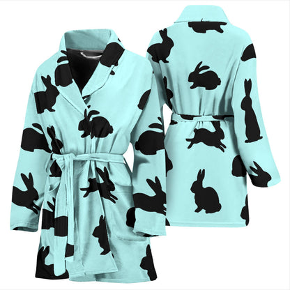 Rabbit Pattern Print Design RB010 Women Bathrobe