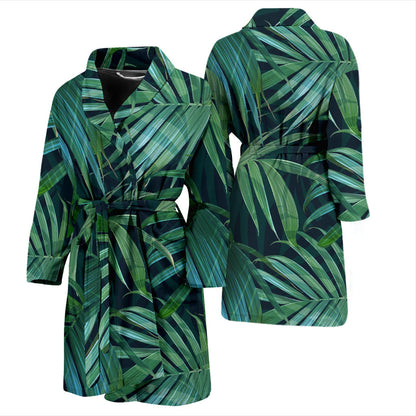 Tropical Flower Pattern Print Design TF011 Men Bathrobe