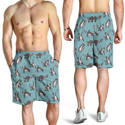 Raccoon Pattern Print Design A07 Mens Shorts