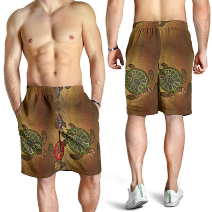 Sea Turtle Tribal Colorful Mens Shorts