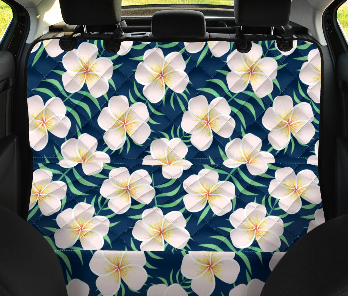 Pink Plumeria Pattern Print Design PM019 Rear Dog  Seat Cover