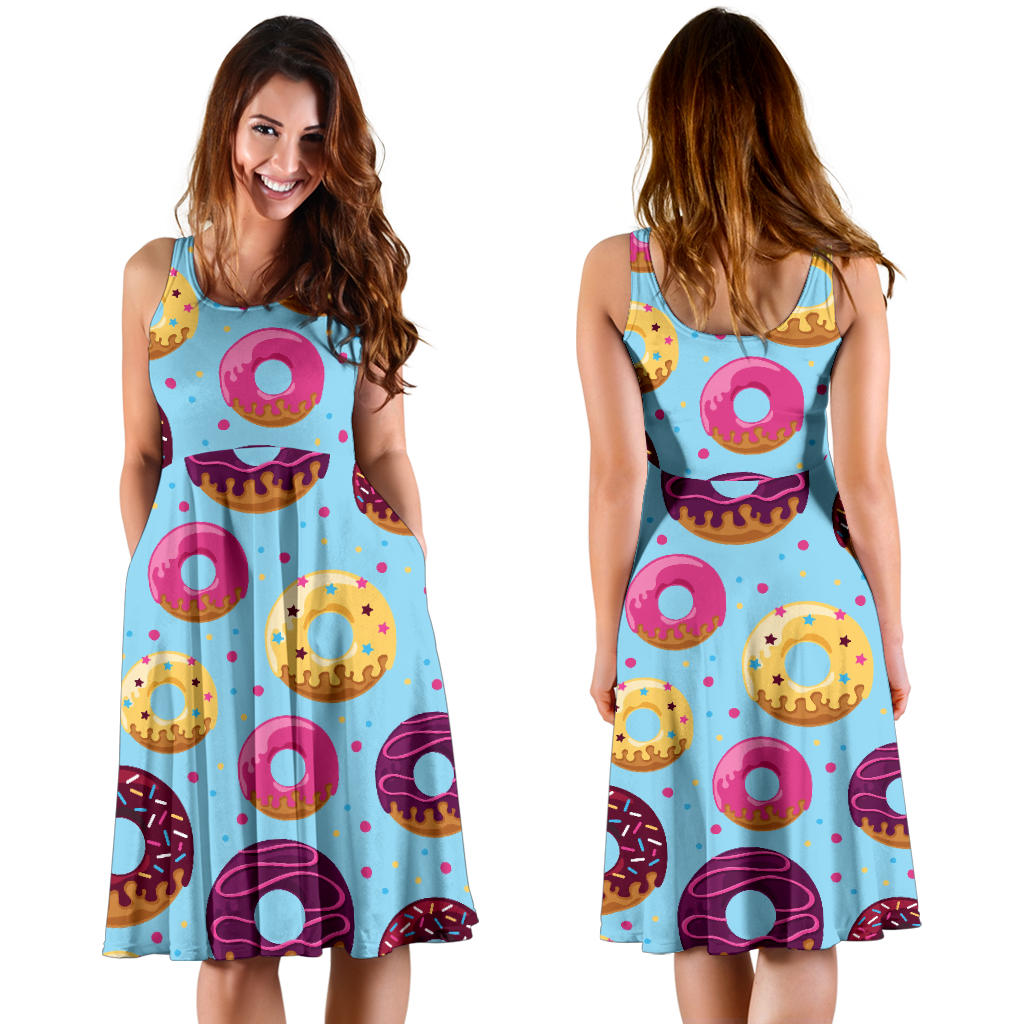 Donut Pattern Print Design DN07 Midi Dress
