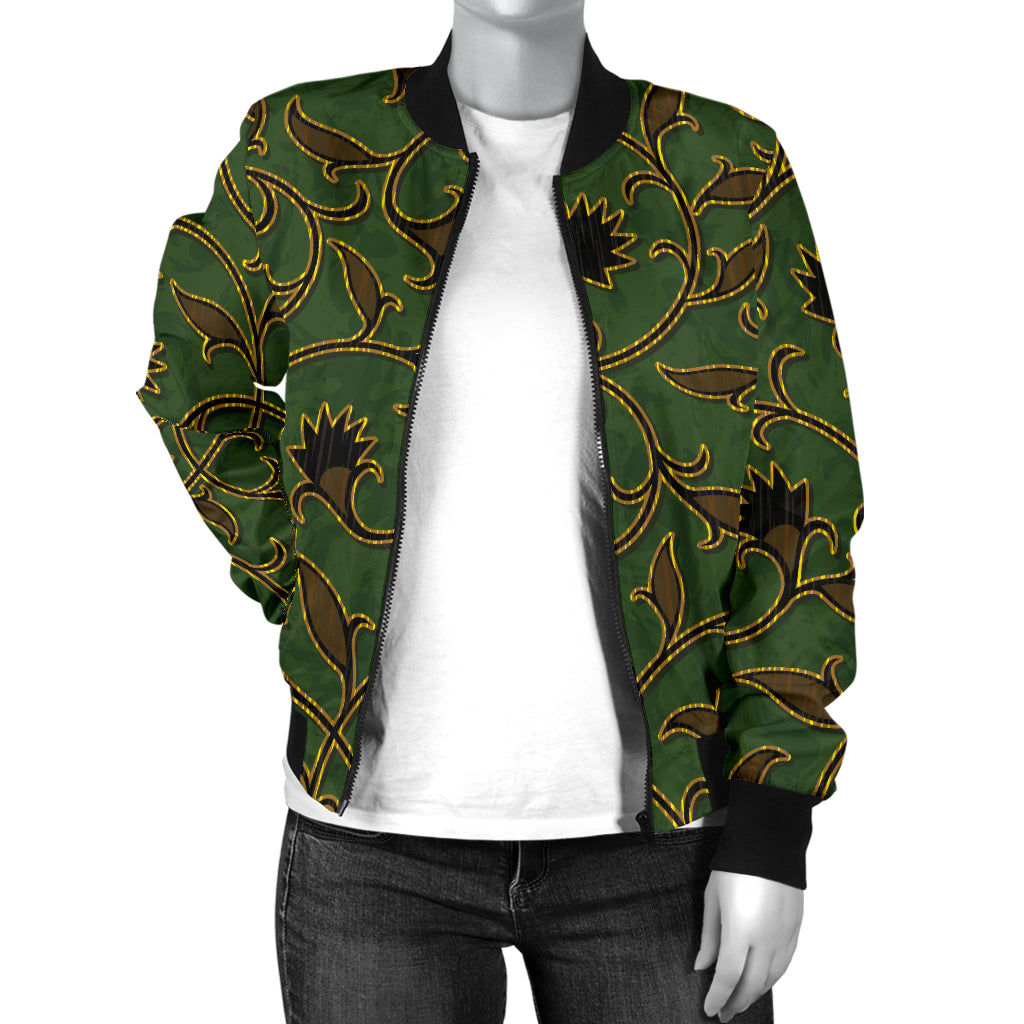 Brocade Pattern Print Design 02 Women's Bomber Jacket
