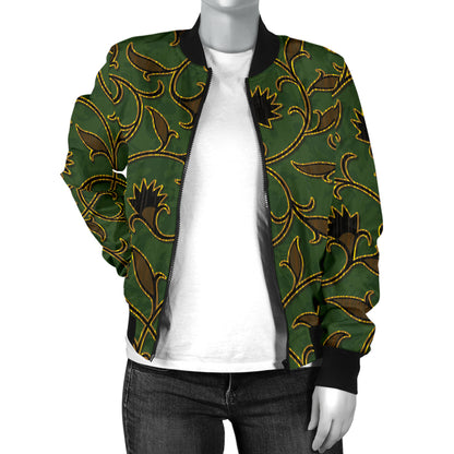 Brocade Pattern Print Design 02 Women's Bomber Jacket
