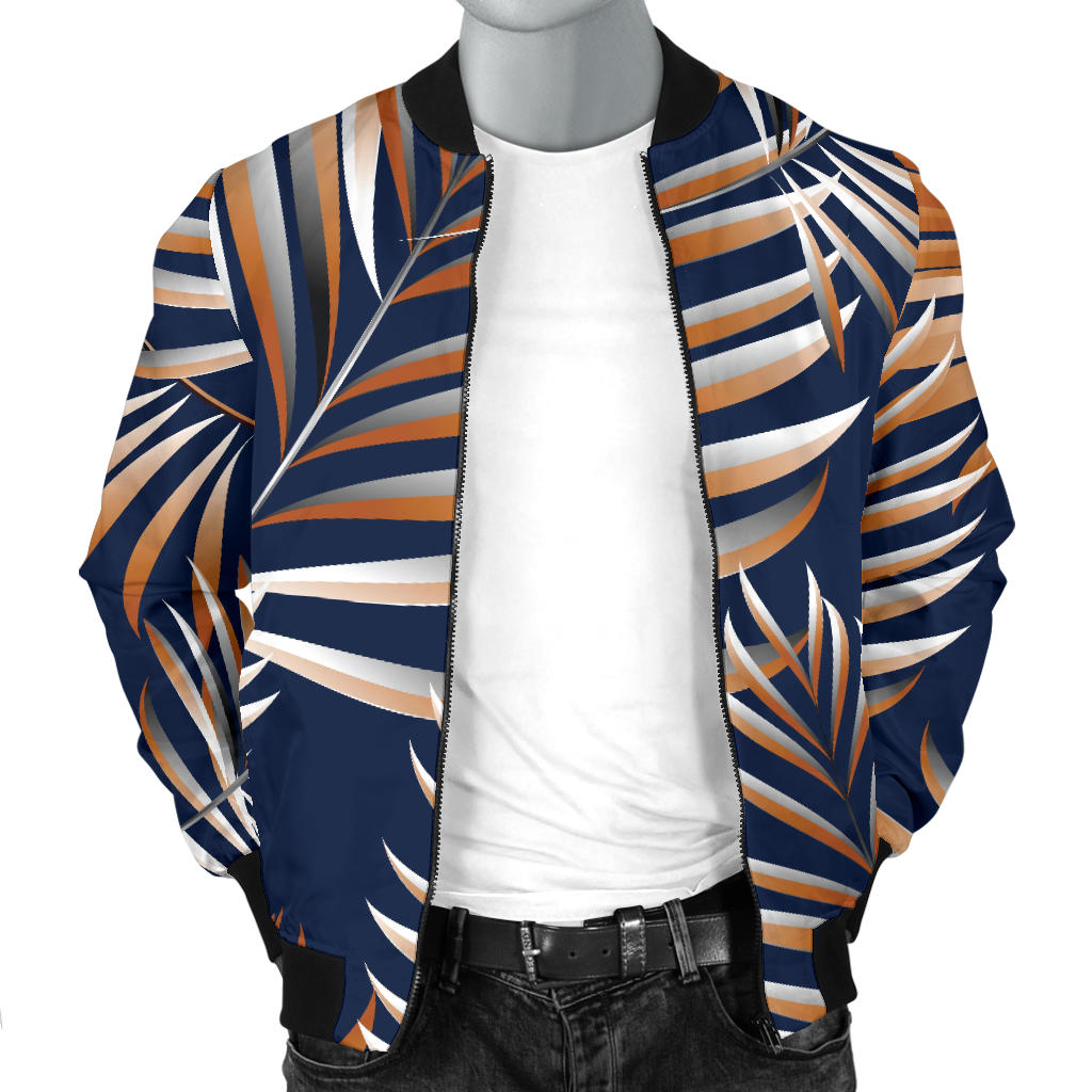 Tropical Flower Pattern Print Design TF07 Men Bomber Jacket