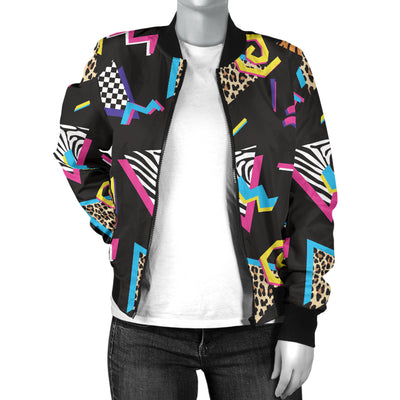 80s Pattern Print Design 3 Women's Bomber Jacket