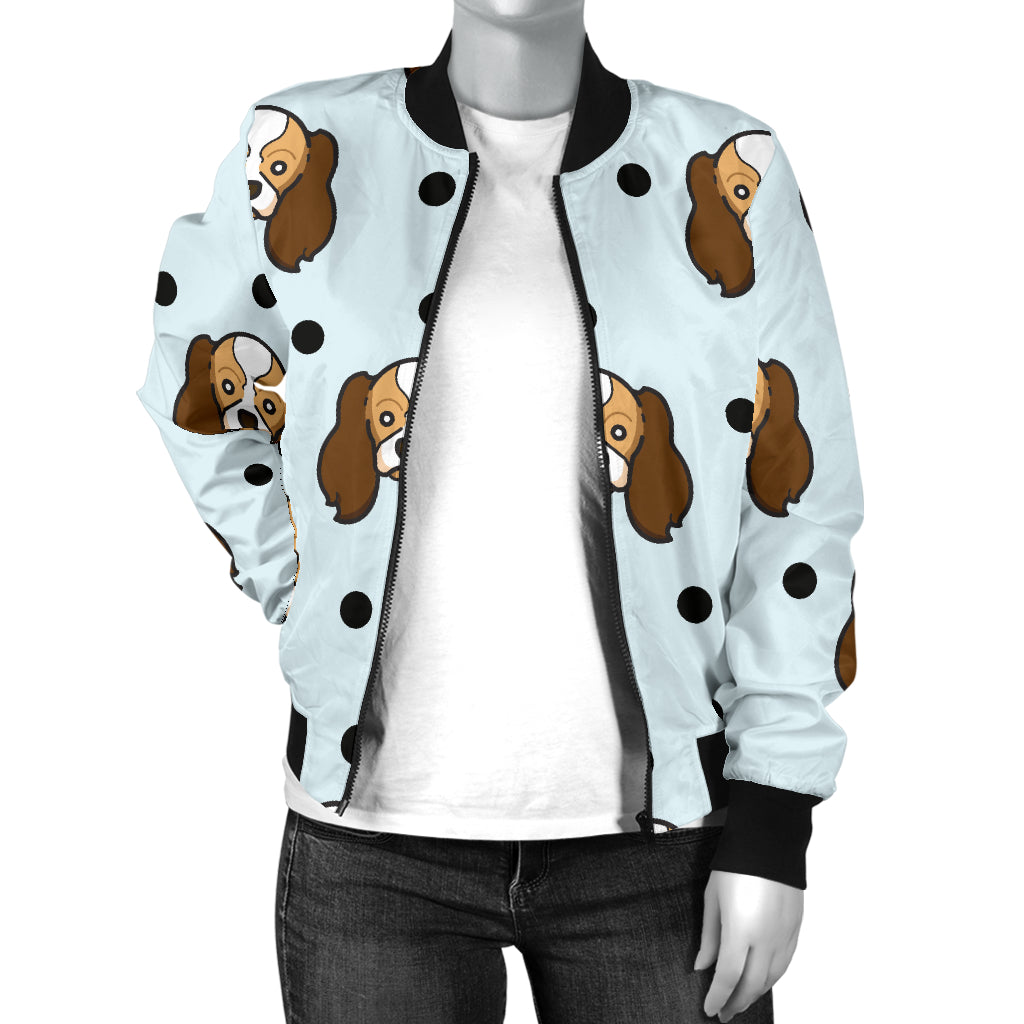 Cavalier King Charles Spaniels Pattern Print Design 02 Women's Bomber Jacket