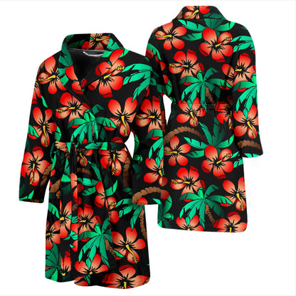 Hawaiian Themed Pattern Print Design H022 Men Bathrobe