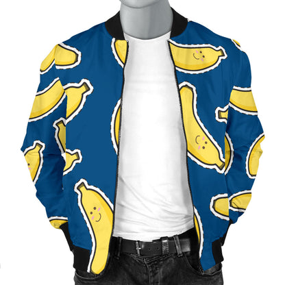 Banana Pattern Print Design BA03 Men Bomber Jacket