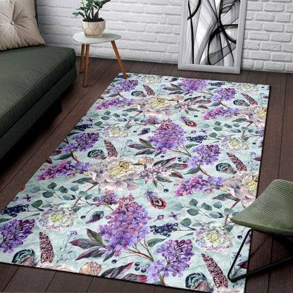 Lilac Pattern Print Design LI06 Area Rugs