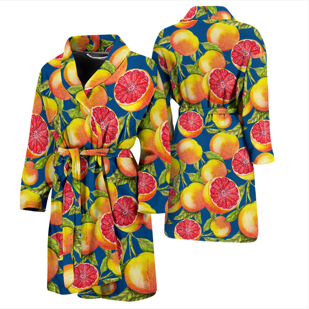 Grapefruit Pattern Print Design GF04 Men Bathrobe