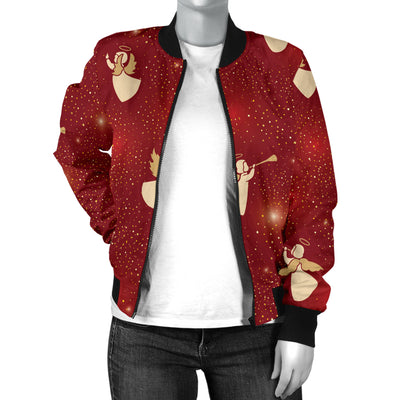 Angel Pattern Print Design 07 Women's Bomber Jacket