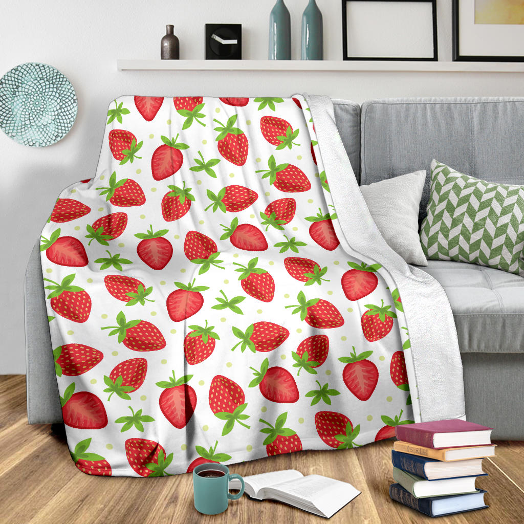 Strawberry Pattern Print Design SB07 Fleece Blanket