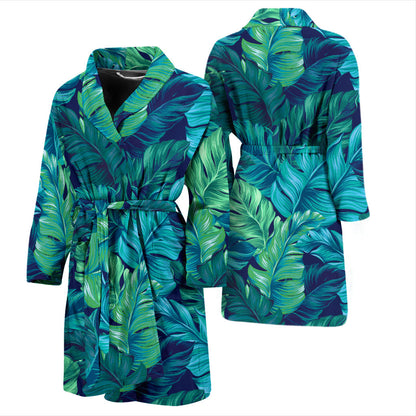 Banana Leaf Pattern Print Design BL05 Men Bathrobe