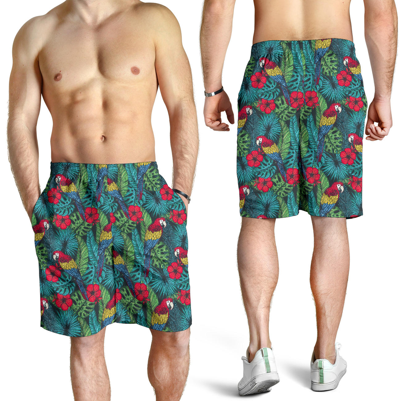 Parrot Pattern Print Design A05 Mens Shorts