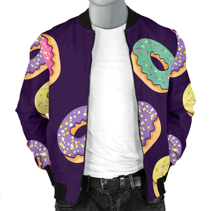 Donut Pattern Print Design DN08 Men Bomber Jacket