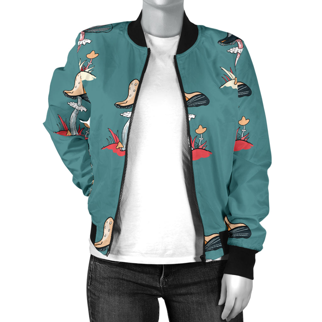 Mushroom Pattern Print Design A04 Women's Bomber Jacket
