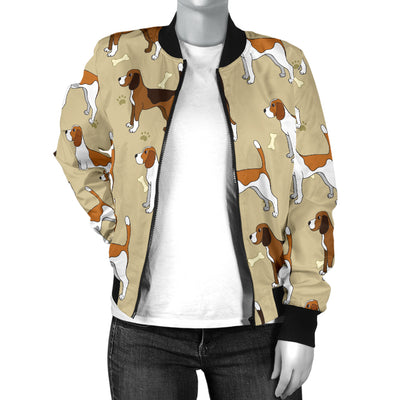 Beagle Pattern Print Design 01 Women's Bomber Jacket