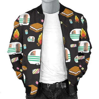 Camper marshmallow Camping Design Print Men Bomber Jacket