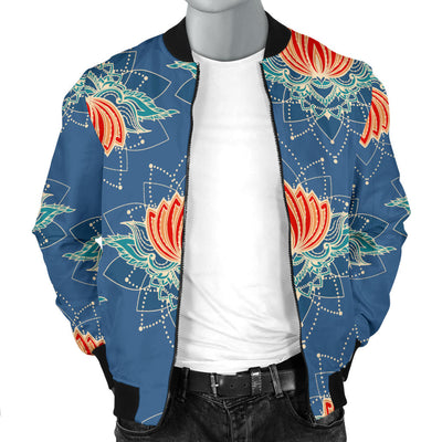 lotus Boho Pattern Print Design LO07 Men Bomber Jacket