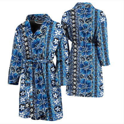 Hawaiian Themed Pattern Print Design H012 Men Bathrobe