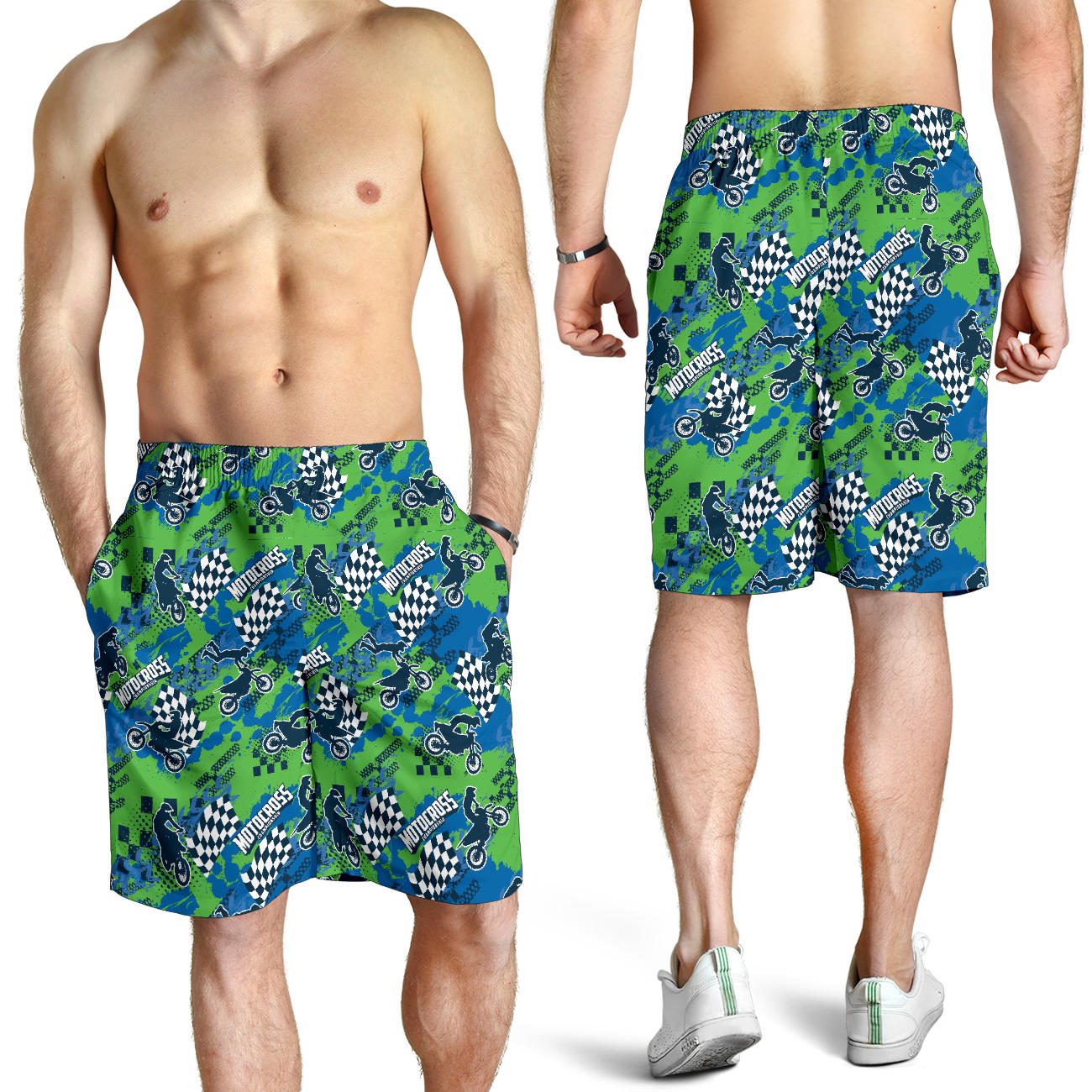 Motocross Pattern Print Design 04 Mens Shorts