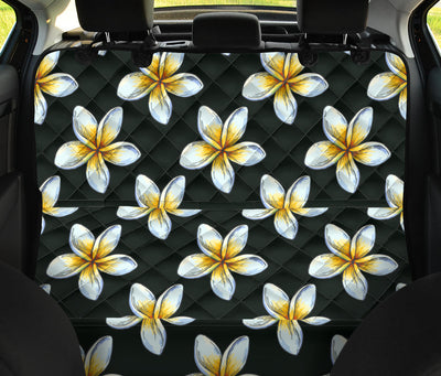 White Plumeria Pattern Print Design PM022 Rear Dog  Seat Cover