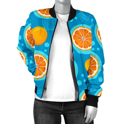 Grapefruit Pattern Print Design GF03 Women Bomber Jacket