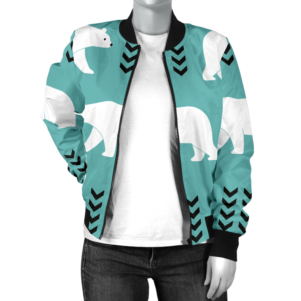 Polar Bear Pattern Print Design A05 Women's Bomber Jacket