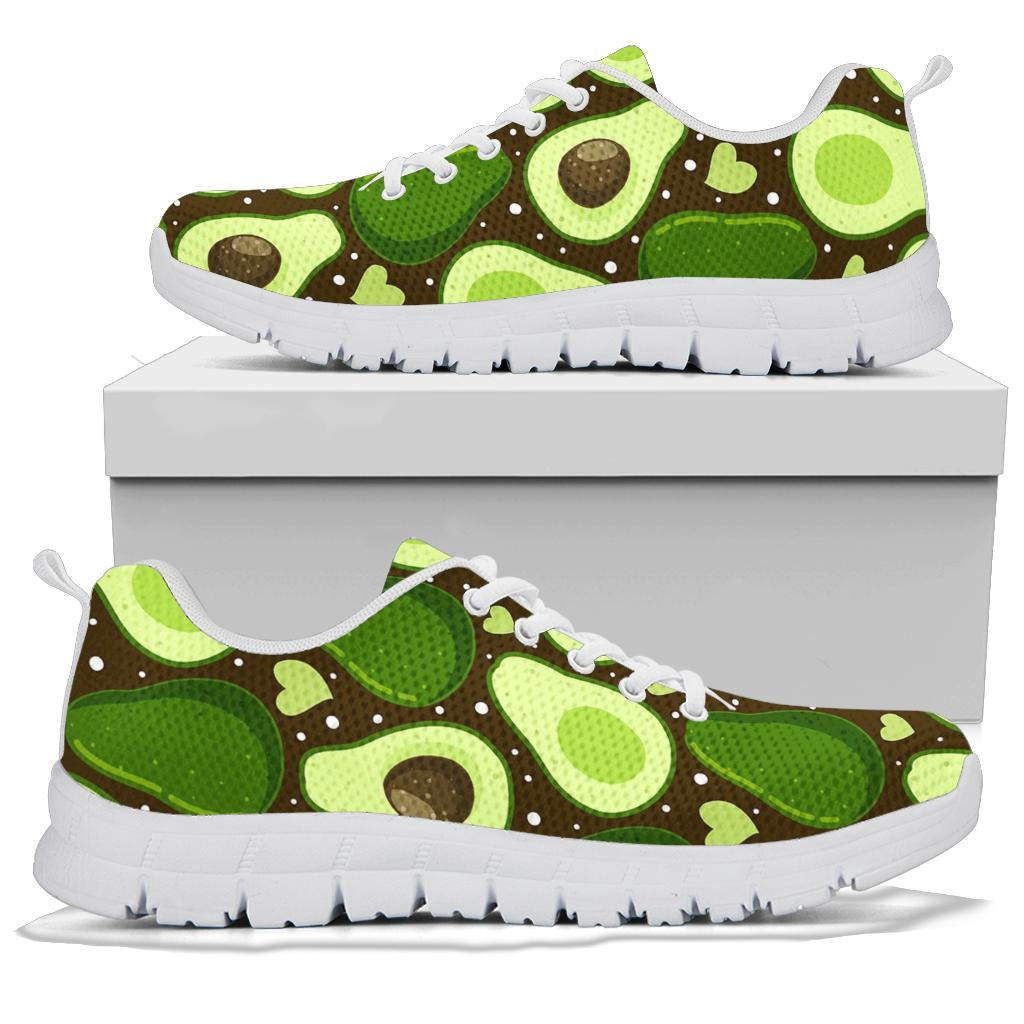 Avocado Pattern Print Design AC04 Sneakers White Bottom Shoes