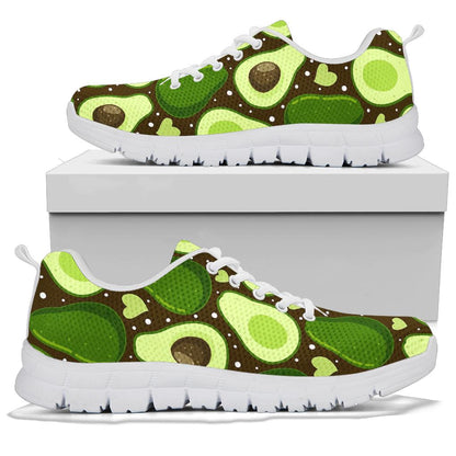 Avocado Pattern Print Design AC04 Sneakers White Bottom Shoes