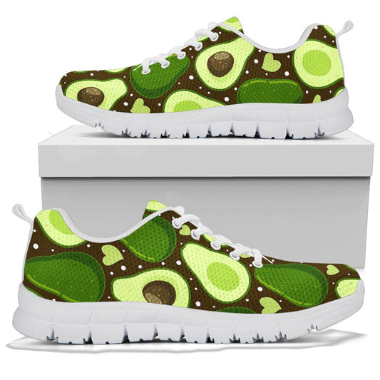 Avocado Pattern Print Design AC04 Sneakers White Bottom Shoes