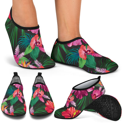 Hawaiian Flower Hibiscus tropical Aqua Water Shoes